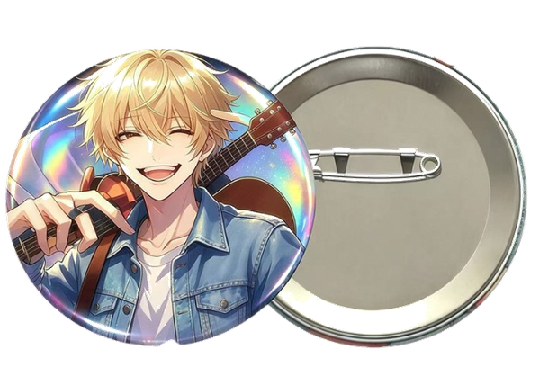 Custom Badge - Anime character guitar pin